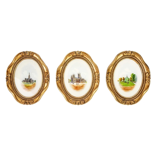 46 - A set of four Italian gilt framed miniatures. 20th century, with printed images, the frames 17X18cm,... 