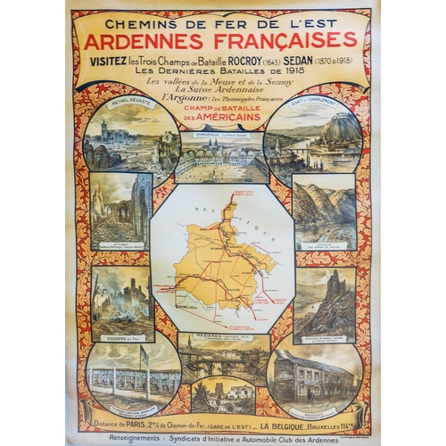 54 - A Compagnie Des Chemins de fer de L'Est (French Ardennes) Advertising Poster Publicising organised t... 