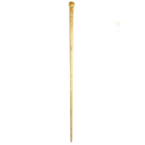 64 - A 19th century sailor's whalebone and marine ivory walking cane. Length 90.5cm.