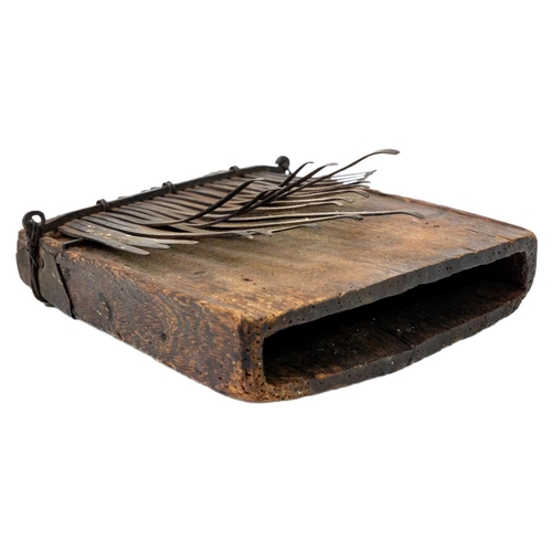 99 - A Zimbabwean mbira musical instrument. Mid 20th century, apparently Korekore? tribe, width 22cm sold... 