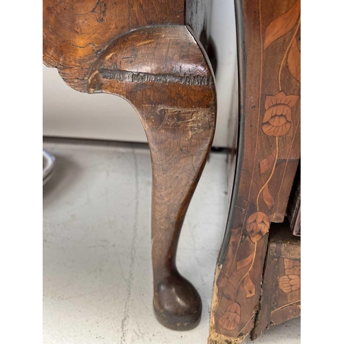 1000 - A George II burr elm and yew banded chest on stand. The upper with two short and three long drawers ... 