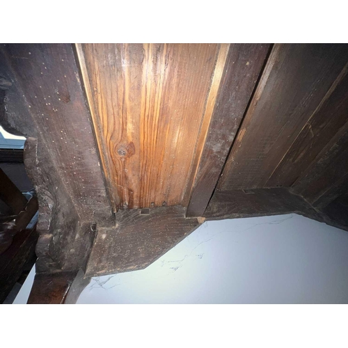 1000 - A George II burr elm and yew banded chest on stand. The upper with two short and three long drawers ... 