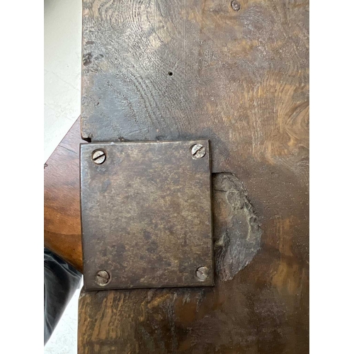 1000 - A George II burr elm and yew banded chest on stand. The upper with two short and three long drawers ... 