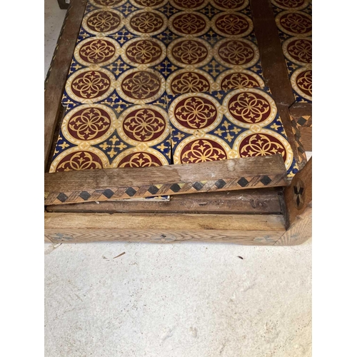 1722 - A Victorian reformed gothic ash, chequer strung, and inlaid washstand. In the manner of Charles Beva... 