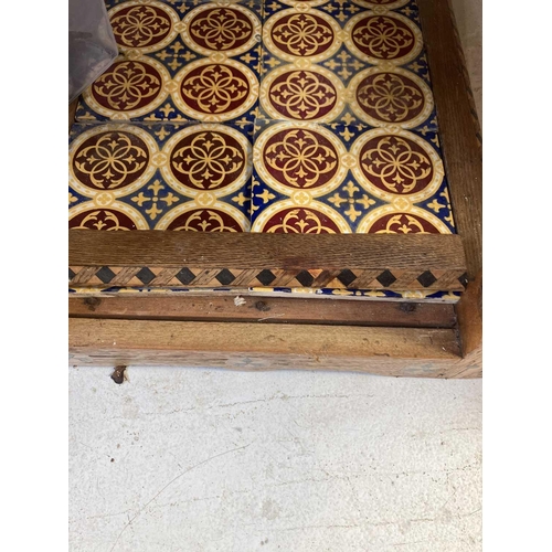 1722 - A Victorian reformed gothic ash, chequer strung, and inlaid washstand. In the manner of Charles Beva... 