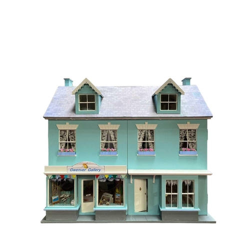 114 - A large dollhouse Gwenver Gallery. Fully furnished with an art gallery, kitchen, living room, bedroo... 