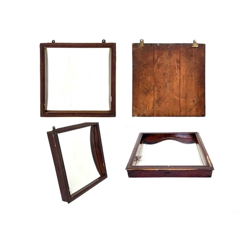 136 - A set of three distorting fairground or Circus mirrors. Circa 1900-1920, within simulated walnut and... 