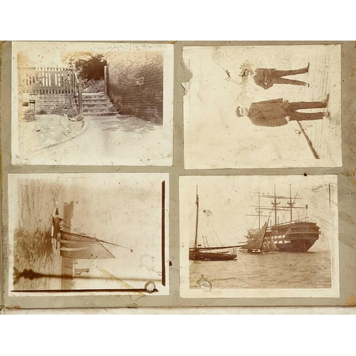 155 - A late Victorian Stereo photograph album. Circa 1890, South East costal views, etc, together with a ... 