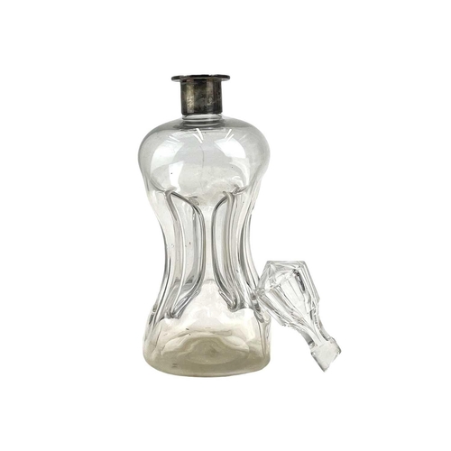 18 - A late Victorian silver mounted waisted glass decanter and stopper. Hilliard & Thomason makers mark ... 