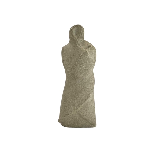 184 - A semi abstract figure group of a mother and child. In stone, height 40cm.