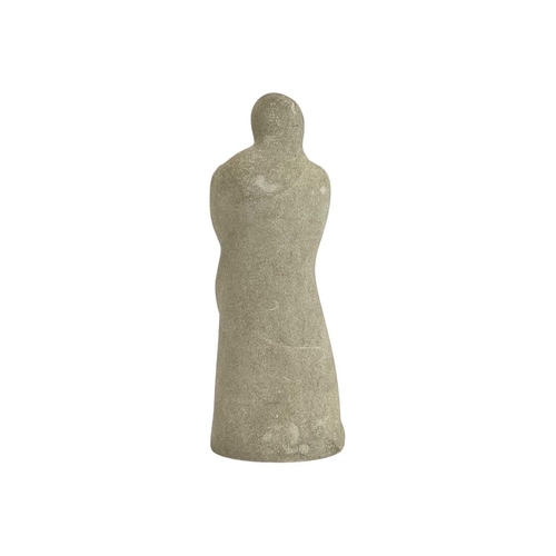 184 - A semi abstract figure group of a mother and child. In stone, height 40cm.