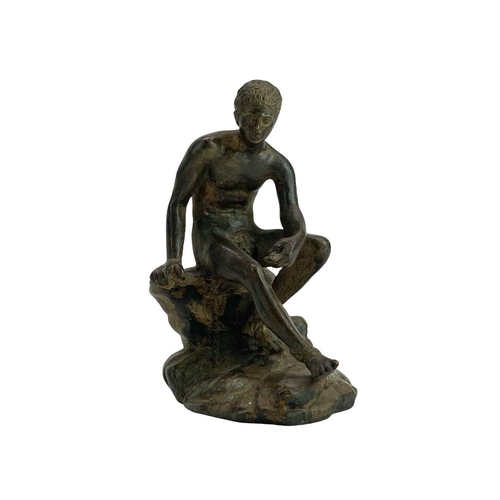 19 - A small bronze of the Seated Hermes from the Villa of the Papyri. Height 10cm.