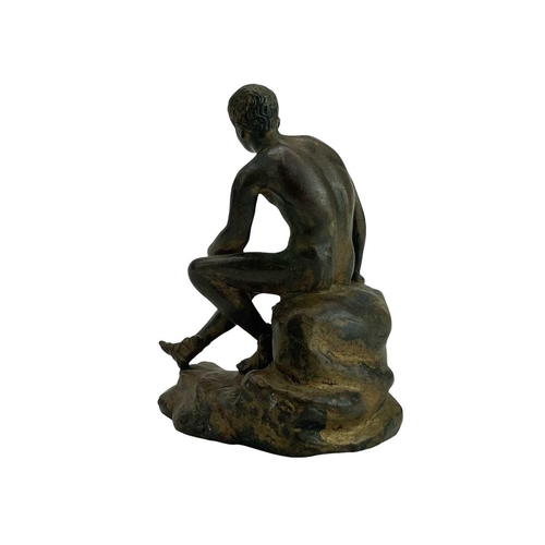 19 - A small bronze of the Seated Hermes from the Villa of the Papyri. Height 10cm.