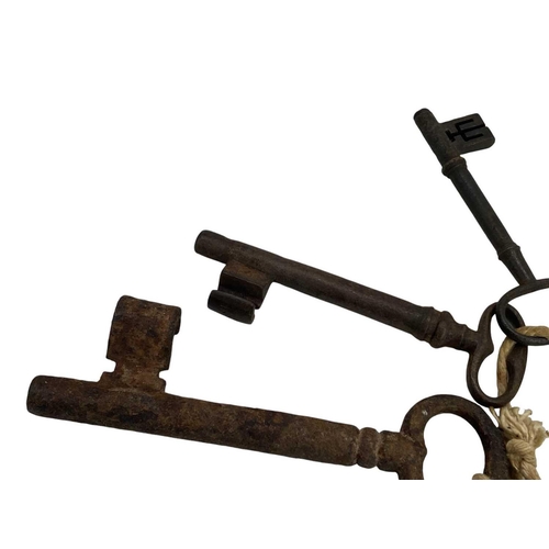 191 - A collection of iron keys. Mostly 19th century, largest 17cm. (10)