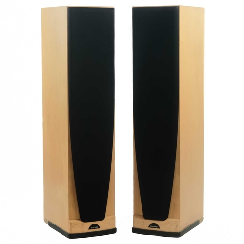 203 - A pair of Spendor 'S6' floor standing speakers. Maple finish, the speakers include the original boxe... 