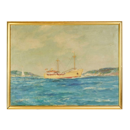 227 - Frank Henry MASON. The cargo ship 'Gillian Everard' Signed, oil on canvas, 46X61cm, framed 49X65cm, ... 