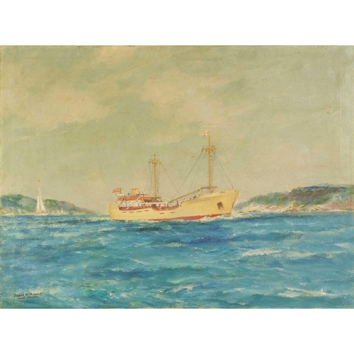 227 - Frank Henry MASON. The cargo ship 'Gillian Everard' Signed, oil on canvas, 46X61cm, framed 49X65cm, ... 