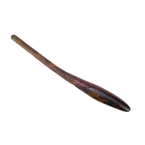 32 - A South Seas throwing club. With elongated head, length 42cm together with a Sports Starting Pistol ... 