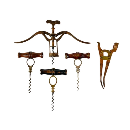 46 - A collection of signet type and lever type corkscrews. (7)