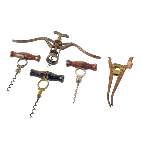 46 - A collection of signet type and lever type corkscrews. (7)