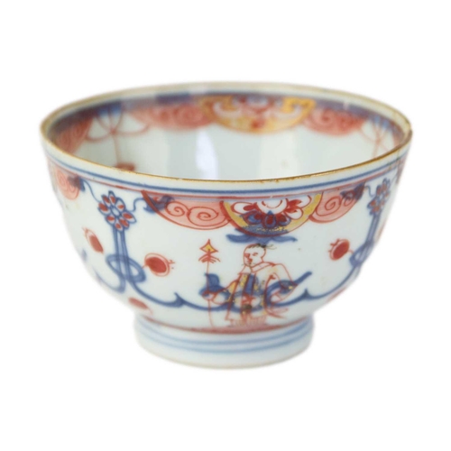 101 - A Chinese porcelain bowl, circa 1700. With Dutch style decoration, height 7cm, width 11.5cm.