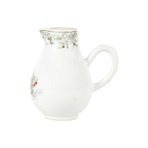 140 - A Chinese grisaille and gilt sparrow beak milk jug, Qianlong. Height 11cm.