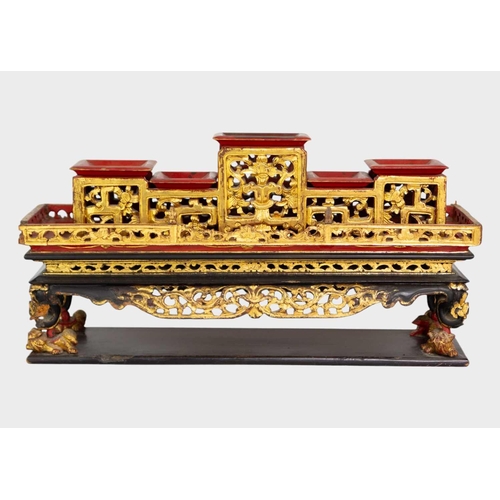 171 - A Chinese Chanab (offering box), late 19th century, Made in China for the Straits, of rectangular fo... 