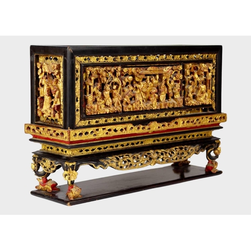 171 - A Chinese Chanab (offering box), late 19th century, Made in China for the Straits, of rectangular fo... 