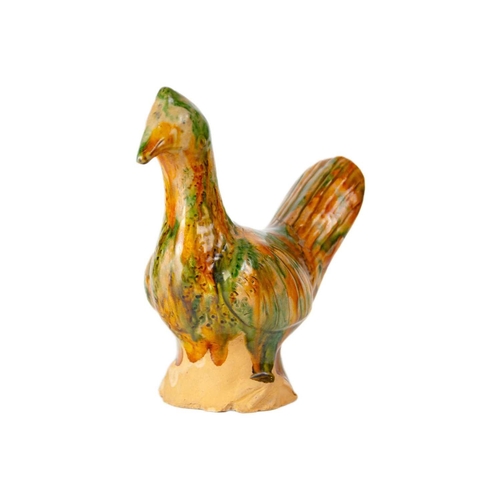 179 - A Chinese sancai-glazed pottery model of a chicken. Height 20.5cm, width 19.5cm, depth 9cm and a Chi... 