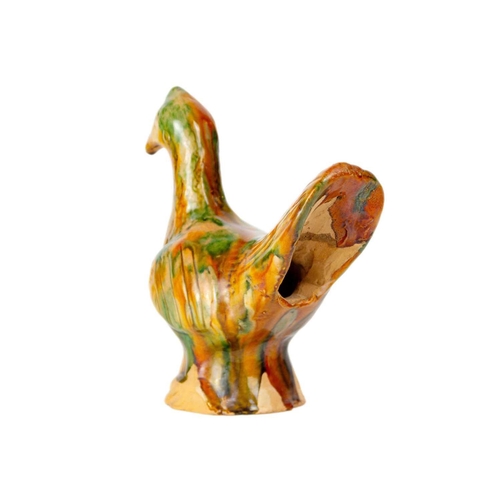 179 - A Chinese sancai-glazed pottery model of a chicken. Height 20.5cm, width 19.5cm, depth 9cm and a Chi... 