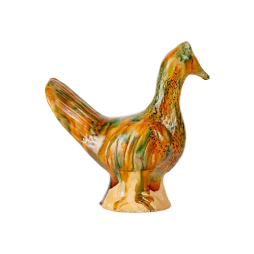 179 - A Chinese sancai-glazed pottery model of a chicken. Height 20.5cm, width 19.5cm, depth 9cm and a Chi... 