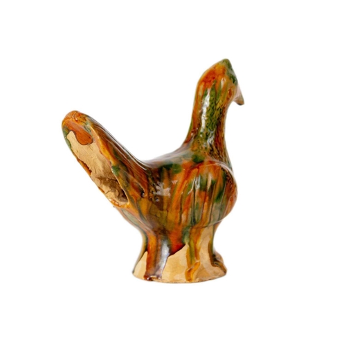 179 - A Chinese sancai-glazed pottery model of a chicken. Height 20.5cm, width 19.5cm, depth 9cm and a Chi... 