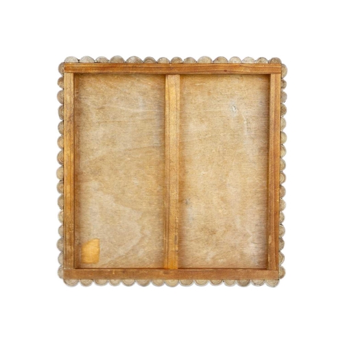 18 - A Chinese Contemporary square panel of wood specimens. With seal mark, 31.5 x 31.5cm.