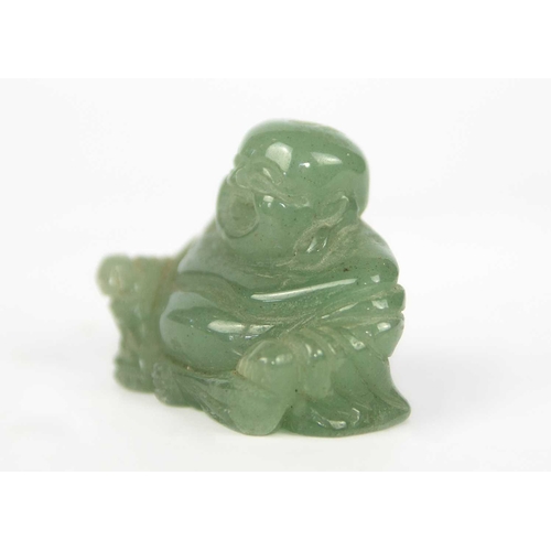 194 - A Chinese miniature jade model of Buddha Height 3.5cm, width 4.5cm, depth 2.4cm.