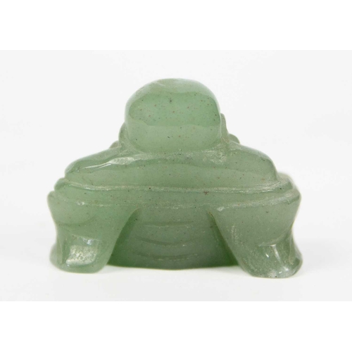 194 - A Chinese miniature jade model of Buddha Height 3.5cm, width 4.5cm, depth 2.4cm.