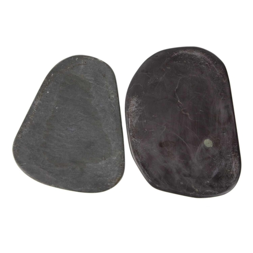 263 - Two Chinese duan stone ink stones, circa 1900. 14.5 x 12.5 and 12 x 16.5cm. (2)