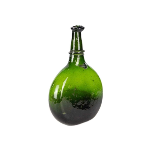 285 - A Persian glass saddle flask, 19th century. Height 23cm, width 16cm.