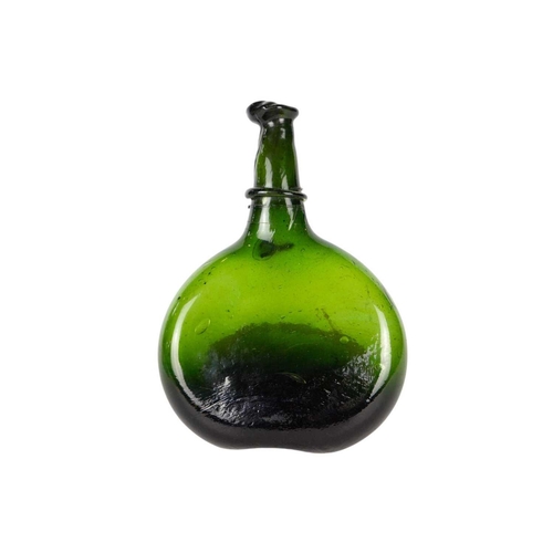 285 - A Persian glass saddle flask, 19th century. Height 23cm, width 16cm.