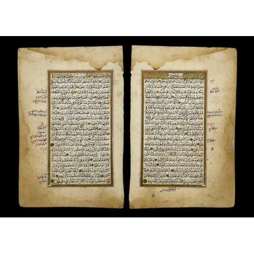 288 - Five Islamic double-sided manuscripts. Largest 21.5 x 16cm. (5)