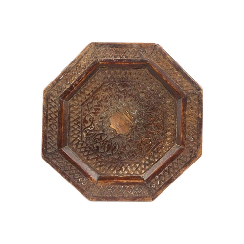 30 - A Syrian octagonal occasional table, late 19th century. Height 39cm, width 27cm, width 28cm.