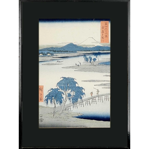 305 - Utugawa Hiroshige. Woodblock print. The Jewel River in Musashi Province. (Musashi Tamagawa) No 13 fr... 