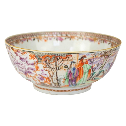 93 - A Chinese Mandarin bowl, Qianlong.. Height 11cm, diameter 26.3cm and another Chinese porcelain bowl,... 