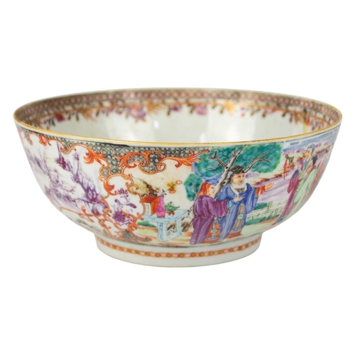 93 - A Chinese Mandarin bowl, Qianlong.. Height 11cm, diameter 26.3cm and another Chinese porcelain bowl,... 