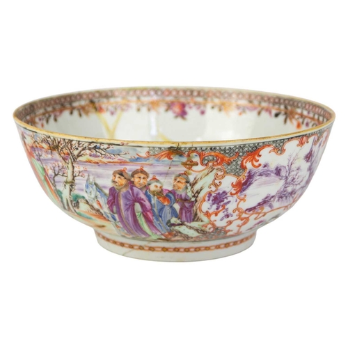 93 - A Chinese Mandarin bowl, Qianlong.. Height 11cm, diameter 26.3cm and another Chinese porcelain bowl,... 