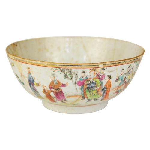 93 - A Chinese Mandarin bowl, Qianlong.. Height 11cm, diameter 26.3cm and another Chinese porcelain bowl,... 