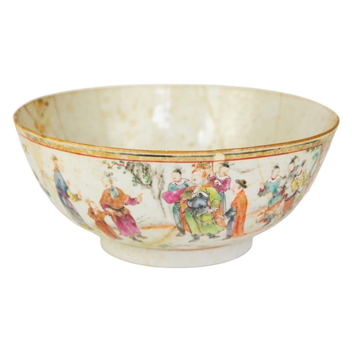 93 - A Chinese Mandarin bowl, Qianlong.. Height 11cm, diameter 26.3cm and another Chinese porcelain bowl,... 