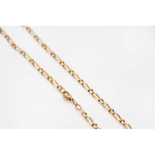 21 - A 9ct hallmarked gold Figaro necklace. Length 22.5