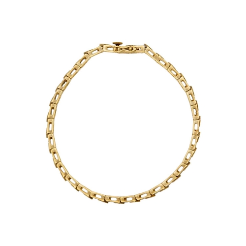 25 - A modern 9ct hallmarked gold diamond set bracelet. The bracelet with millegrain set tiny round brill... 