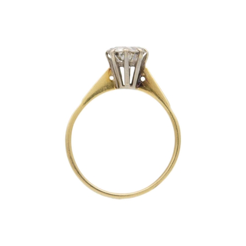 71 - An 18ct, 1.30ct (estimated) diamond solitaire ring. The round brilliant cut diamond of PK2 clarity a... 