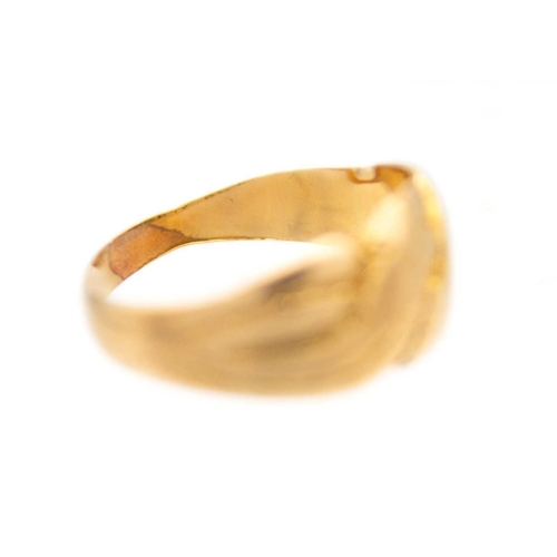 79 - A Victorian 18ct (tested) double snake ring. Partial hallmark, size O 1/2, 3.9g.